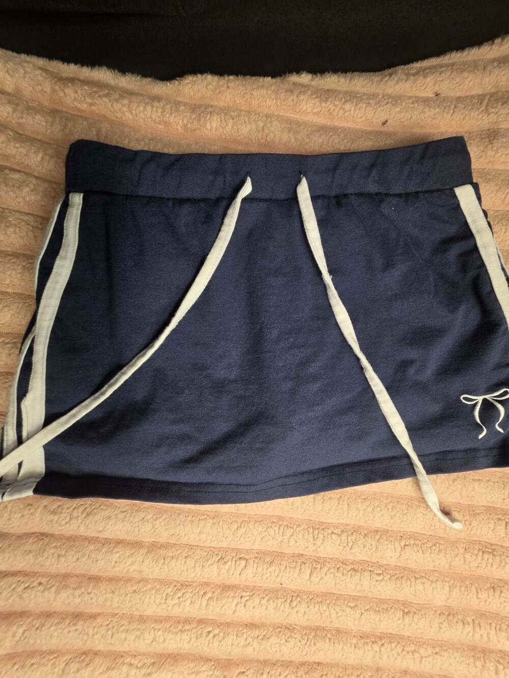 Daisy Street Navy Blue Drawstring Athletic Style Mini Skirt